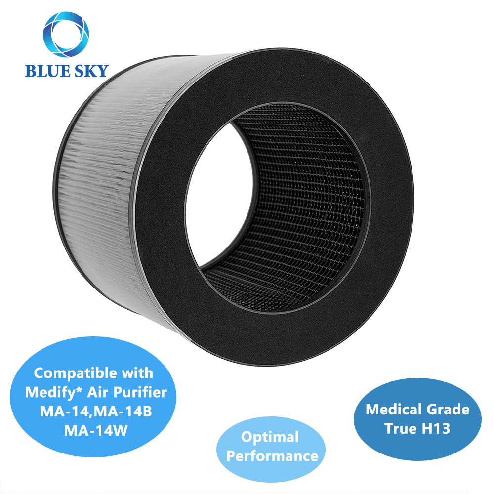 MA-14 3-in-1 H13 Grade Activated Carbon HEPA Filter Set for Medify MA-14-W Air Purifier Part